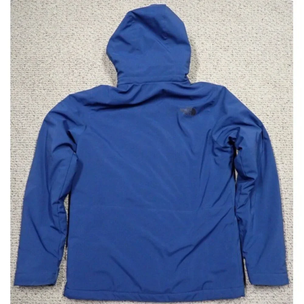 The North Face WindWall Jacket Mens Small Blue Excellent Hooded Softshell Zip